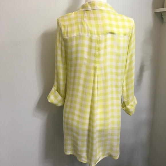 Bella Dahl Anthro Yellow Checkered Plaid Top - Picture 2 of 7